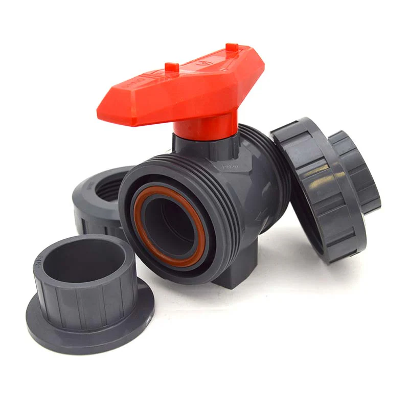1-1/2" Flui-PRO [PRO SERIES] PVC True Union Ball Valve - Socket & Threaded Ends - Image 3